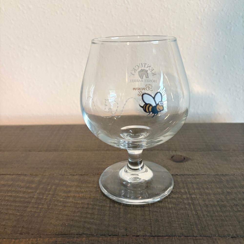 Kentucky Honey Barrel Brown Ale Tulip Snifter Glass Bumblebee Logo Bourbon